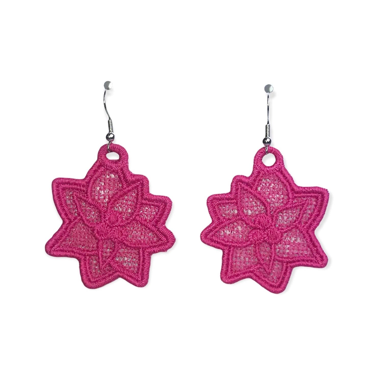 Pink Flower Earring