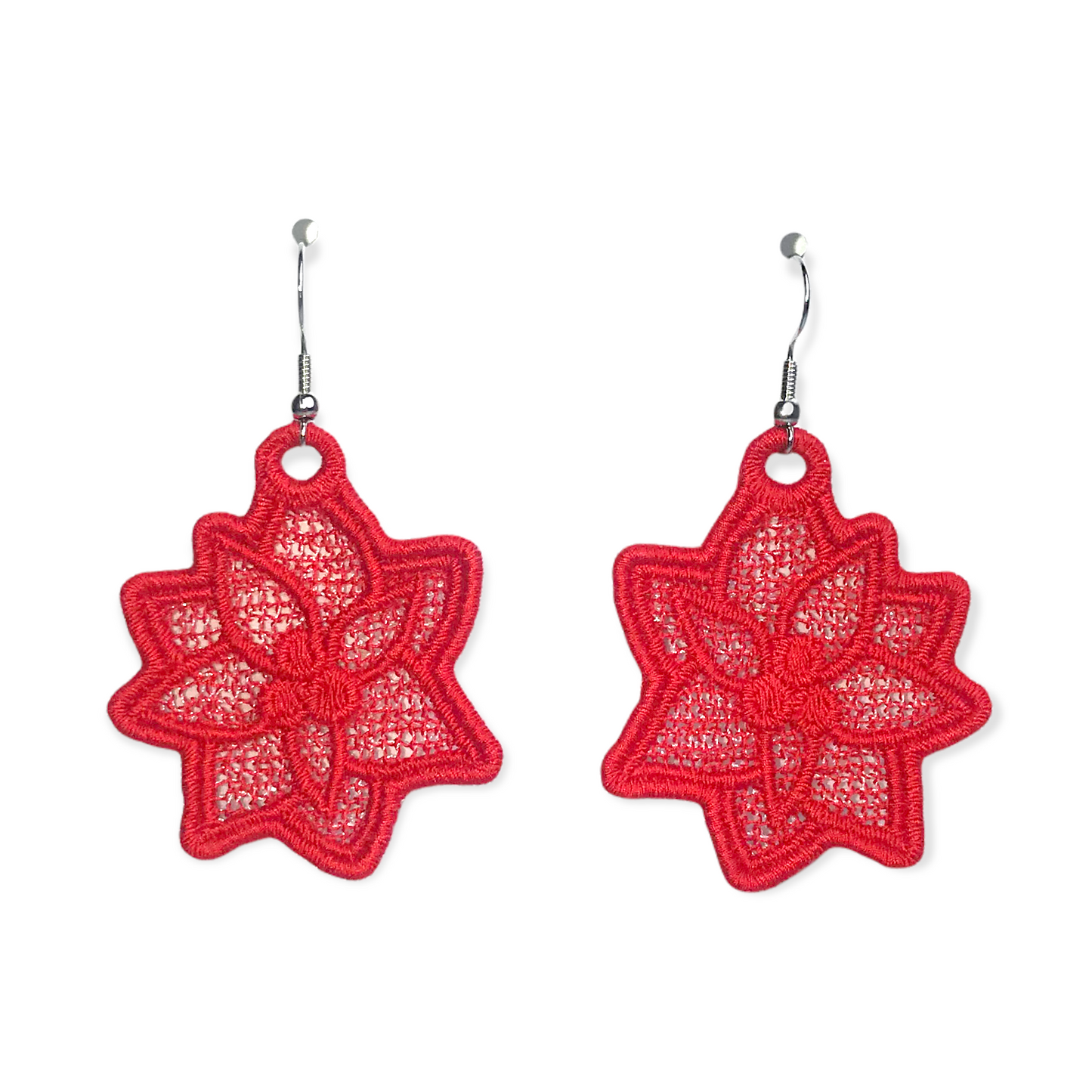 Red Flower Earring