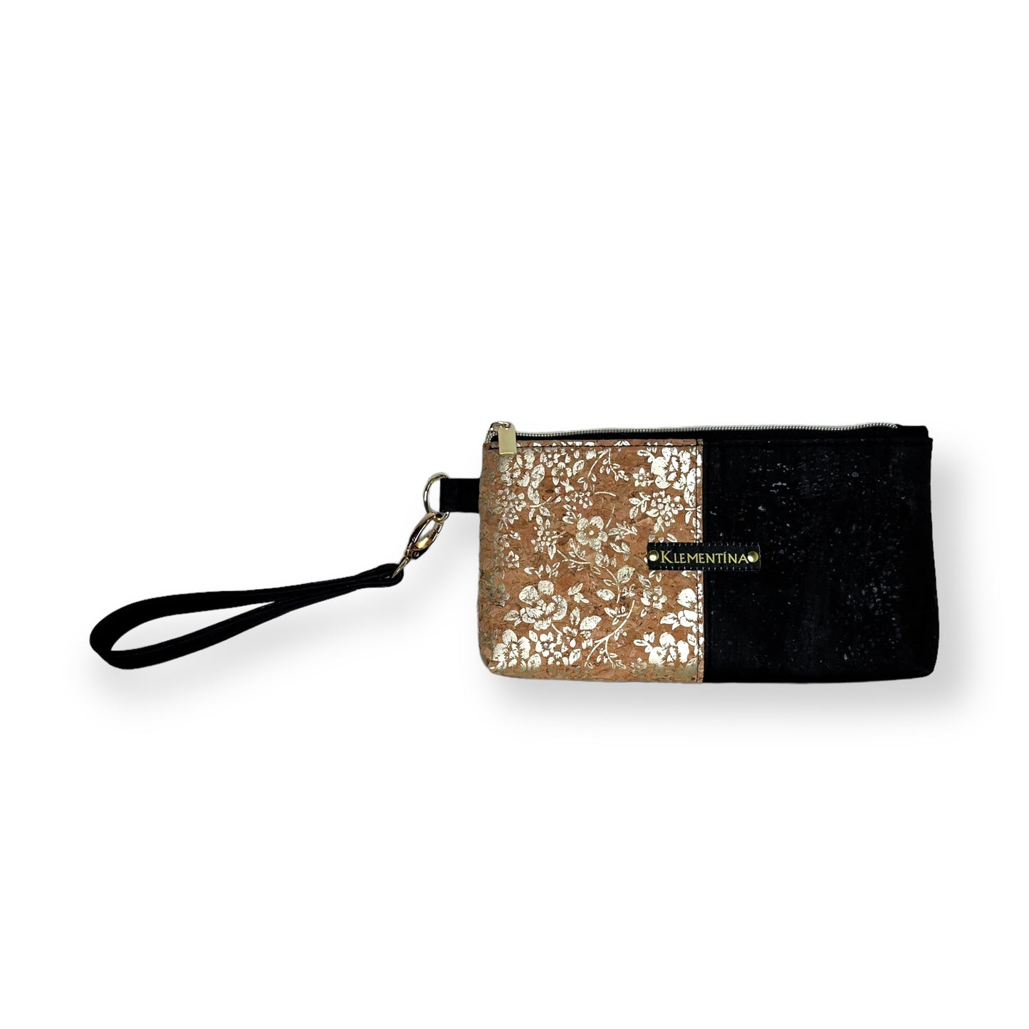 Black & Gold Floral Clutch