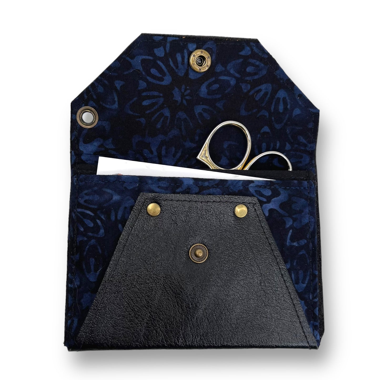 Black & Blue Envelope Leather Wallet