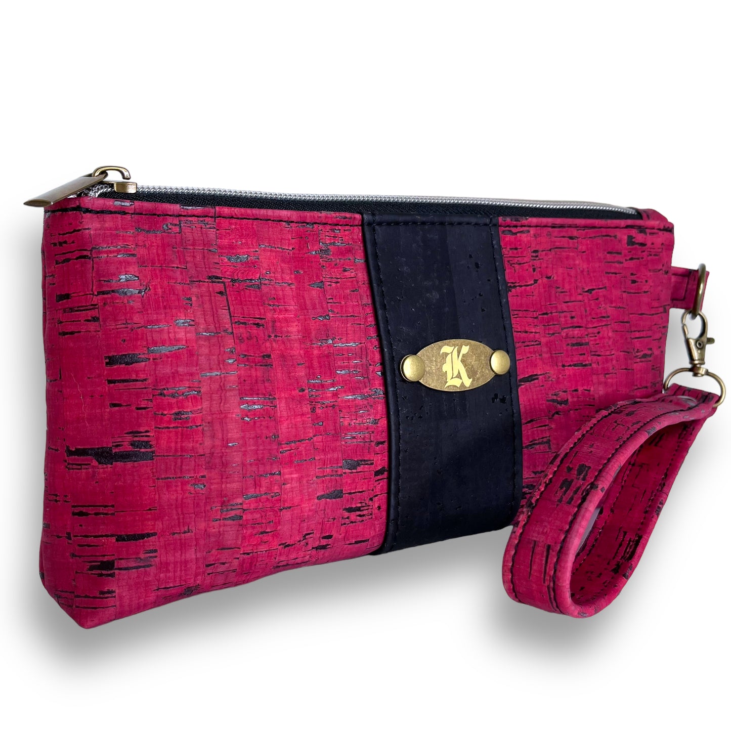 Burgundy Cork Clutch